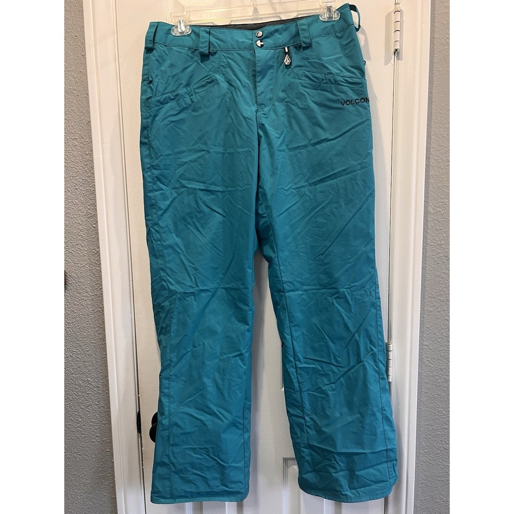 Volcom Logic Women's Large L Teal Blue Ski Snowboard Pants Waterproof H1351306